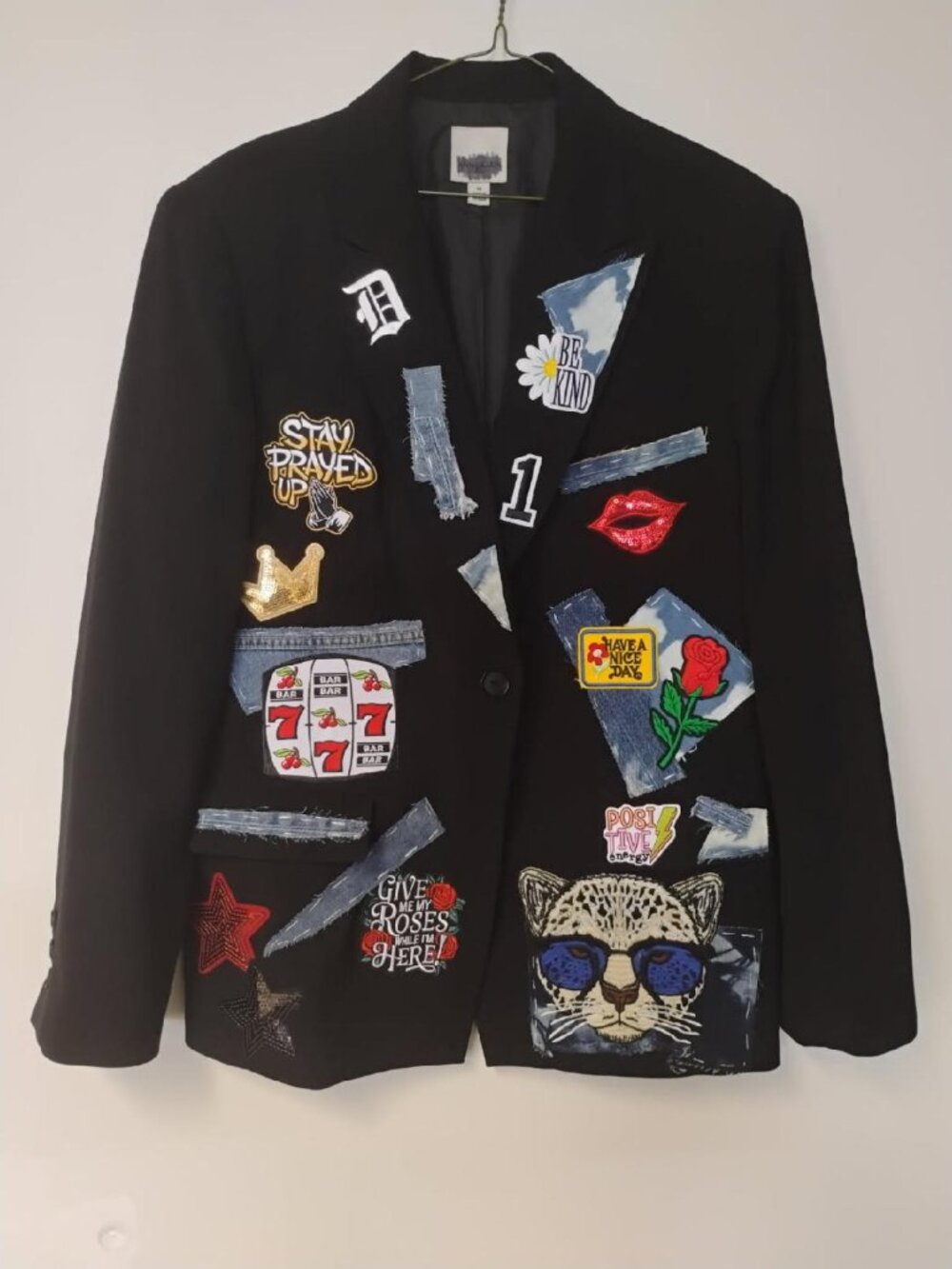 Size 14 ladies junk blazer - thrifted, dry cleaned and designed!